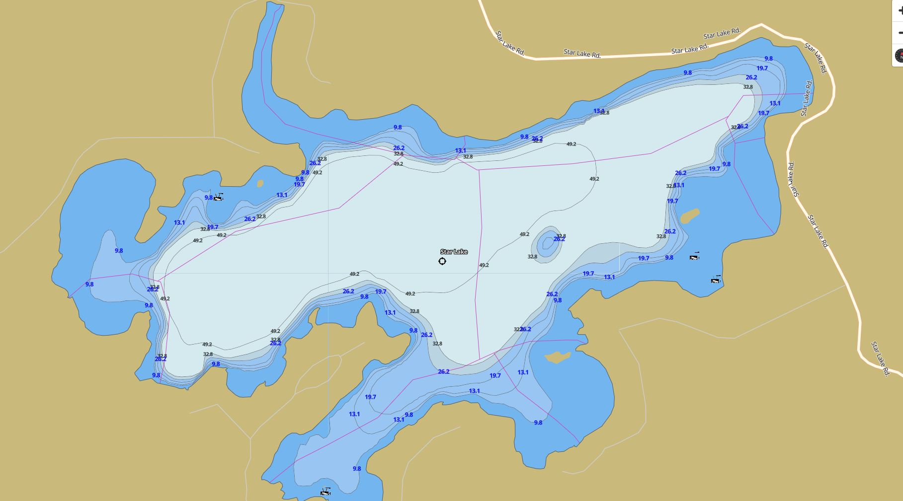 Contour Map of Star Lake in Municipality of Seguin and the District of Parry Sound